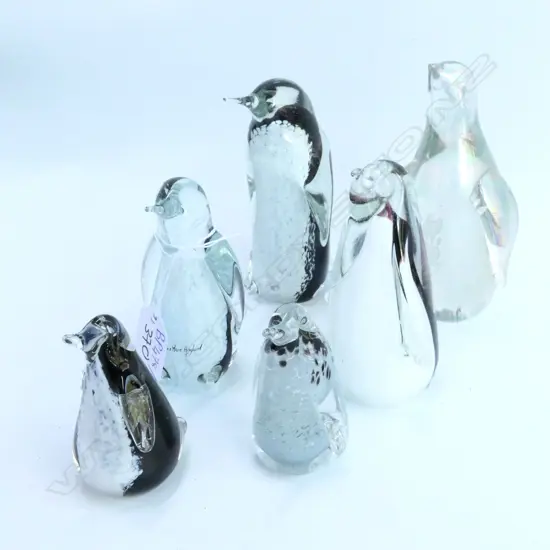 6 ASST. ART GLASS PENGUINS 
