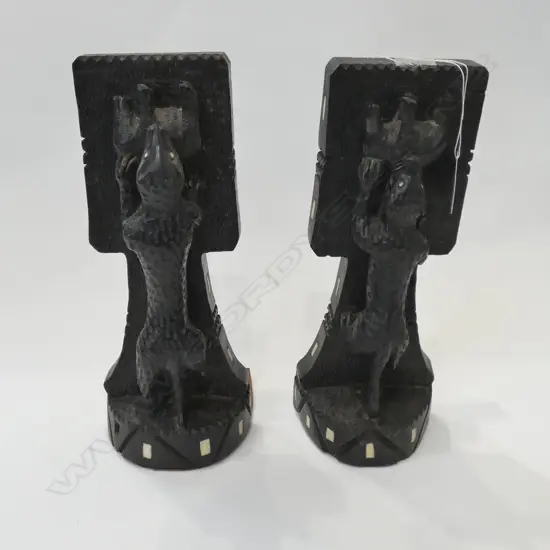 PR OF CARVED TRIBAL BOOKENDS H280 MM