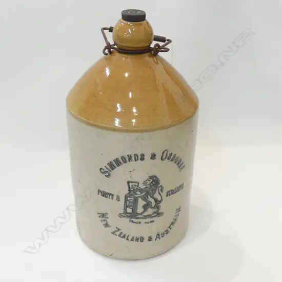 RARE SIMMONDS + OSBBORNE N.Z +AUS  DEMI- JOHN H 330 MM