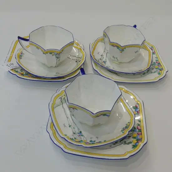 THREE SHELLEY QUEEN ANNE TRIOS, RD 723404