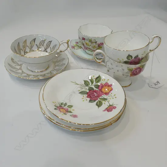 FOUR PARAGON ASSORTED CUPS/SAUCERS/PLATES
