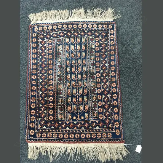 HAND KNOTTED ALL WOOL SMALL RUG 700 X 515MM