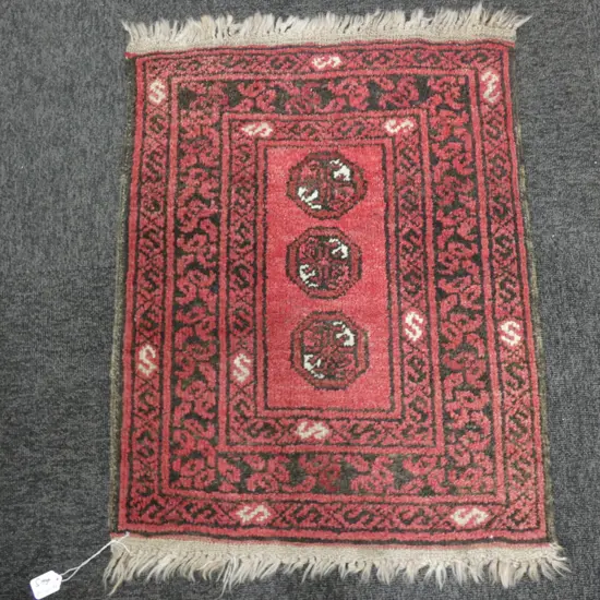 HAND KNOTTED ALL WOOL SMALL RUG 650 X 530MM