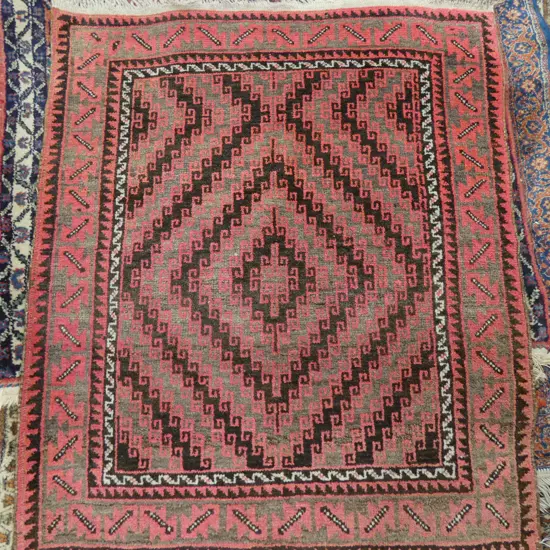 HAND KNOTTED ALL WOOL RUG 890 X 1040MM