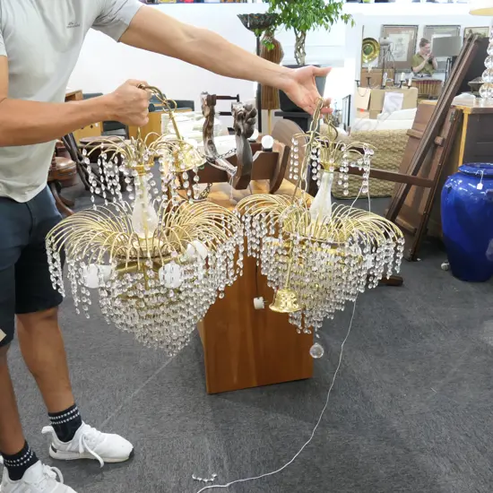 PAIR RETRO CHANDELIERS