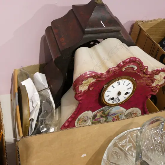 TWO MANTLE CLOCKS BOTH AF H. 325MM