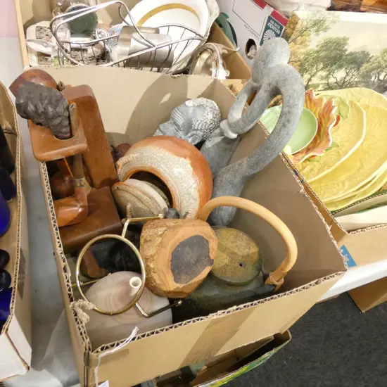 BOX LOT ASST CERAMICS ETC