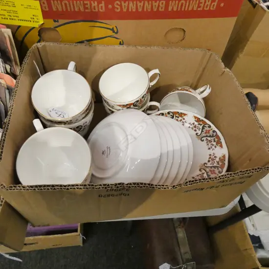 ASST COLCLOUGH CUPS + SAUCERS