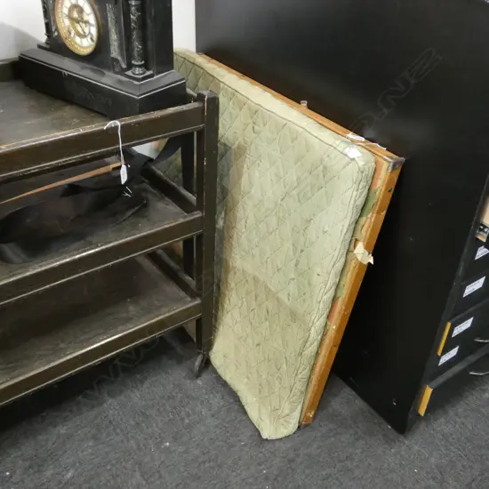 2 FOLDING CARD TABLES + TEA TROLLEY