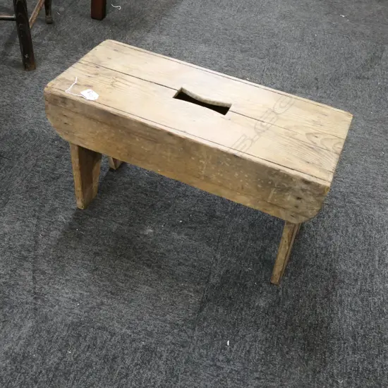 VINTAGE PINE STOOL COUNTRY STYLE L. 565MM