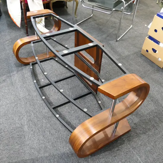 CONTEMPORARY METAL AND GLASS ENTERTAINMENT STAND L 1330 MM