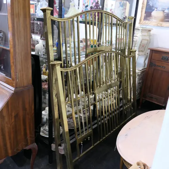 BRASS DOUBLE BED ENDS AND RAILS