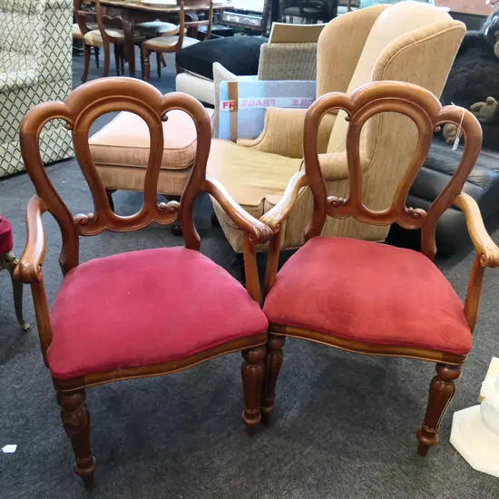 2 VICT STYLE CARVER CHAIRS