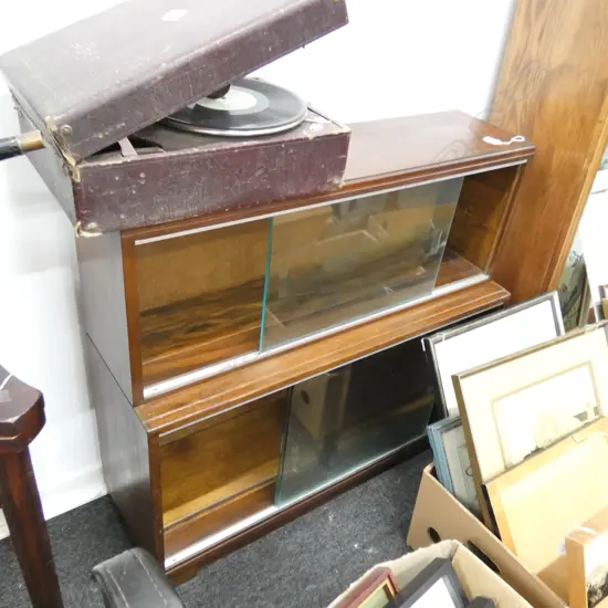 MID CENTURY 2 TIER STACKING DISPLAY CABINETS