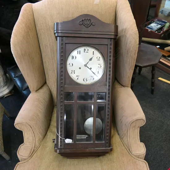 WALL MOUNTED PENDULUM CLOCK WORKING H 760 MM