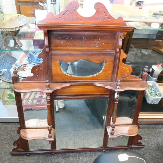 COLONIAL MIRRORED OVERMANTLE SPINDLE SUPPORTS