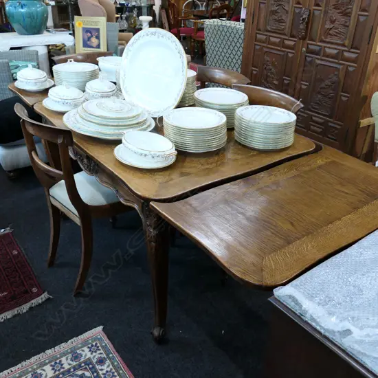 FRENCH COUNTRY PARQUET TOP EXTENDABLE DINING TABLE L. 1250MM H. 740MM 