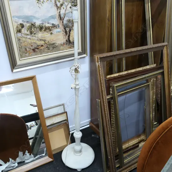 WHITE PAINTED STANDARD LAMP NO SHADE H. 1530MM