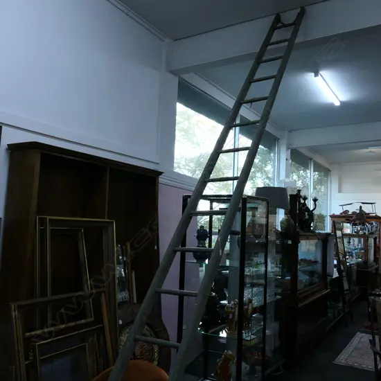 EXTRA LONG EARLY 20THC COLONIAL WOODEN LADDER