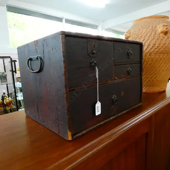 SMALL ORIENTAL 4 DRAWER CHEST H. 240MM W. 360MM