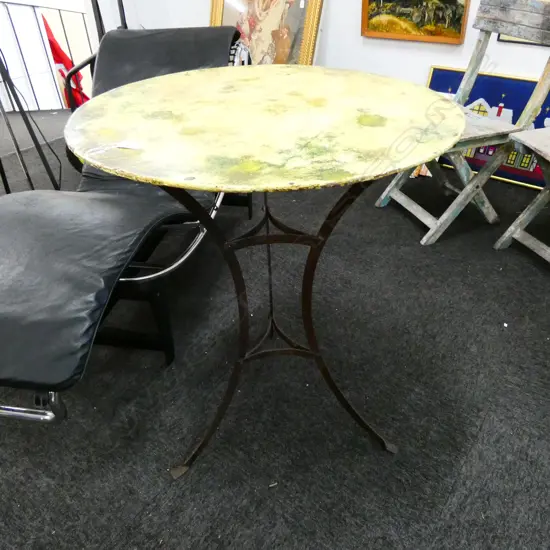 METAL BASE CIRCULAR CAFE TABLE H. 745MM 600MM DIA