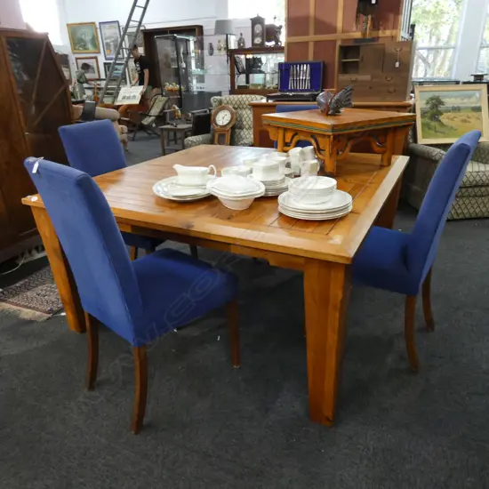 KAURI DINING TABLE + 4 HIGH BACK CHAIRS 1500 X 1500 MM