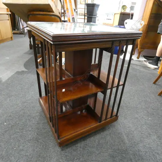 EDWARDIAN REVOLVING BOOK CASE H 770 MM