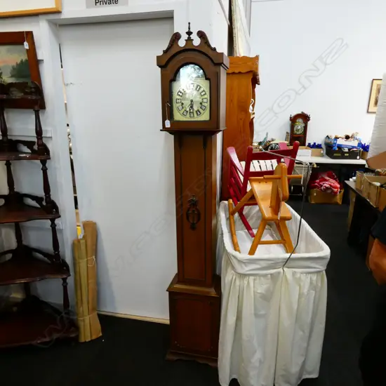 WALT LONG CASE CLOCK WORKING C 1950S H 1850 MM