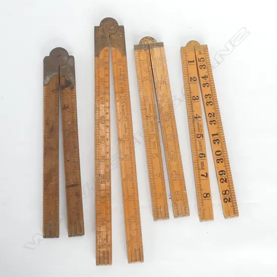 4 RABONE FOLDING RULERS 