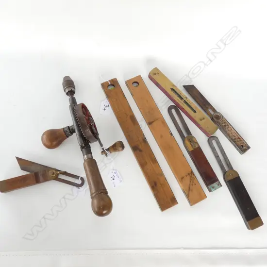 3 LEVELS, EGGBEATER DRILL, 4 SLIDING BEVELS