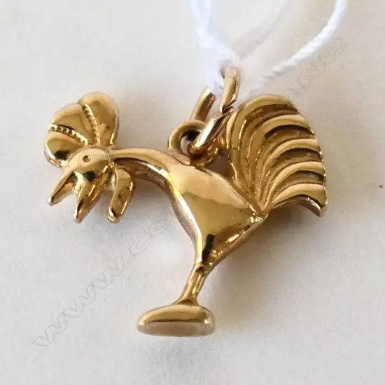 14K GOLD CHARM CHINESE COCKEREL 1.2GMS