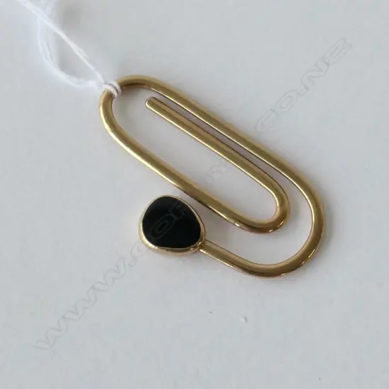 9CT GOLD & ONYX MONEY CLIP 5.57gm