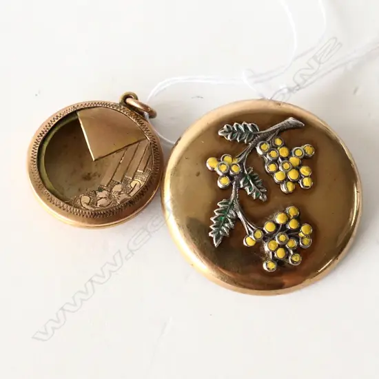 9CT GOLD PENDANT (AF) 2.95gm 7 GOLDPLATED BROOCH