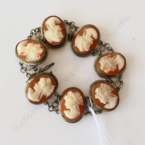 CAMEO BRACELET .800 SILVER