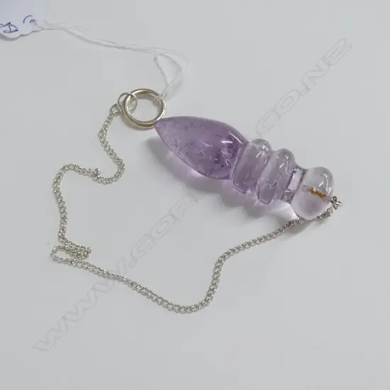 AMETHYST PENDANT ? ON SILVER CHAIN