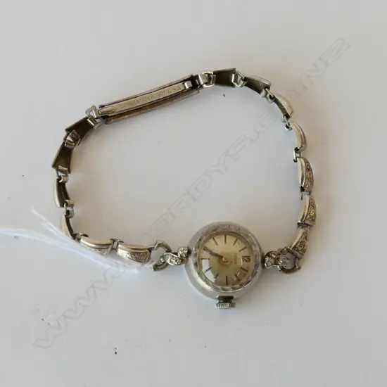 TUDOR LADIES WATCH, 18CT WHITE GOLD &DIAMONDS, STRAP 9CT &STG, VINTAGE