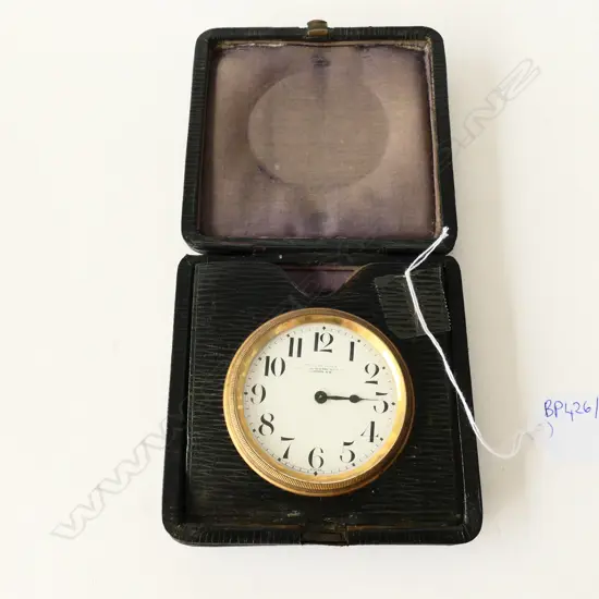 WALTER JONES LONDON SWISS TRAVELLING WATCH IN LEATHER CASE