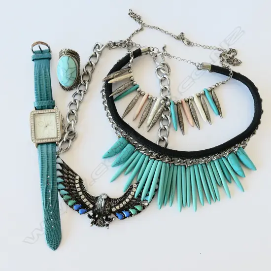 ASSORTED TURQUOISE COSTUME JEWELLERY ETC