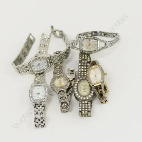 6 RHINESTONE LADIES COCKTAIL WATCHES 