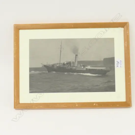 ANTIQUE PHOTOGRAPH OF A SHIP, THE MANUKAU?, 445MM