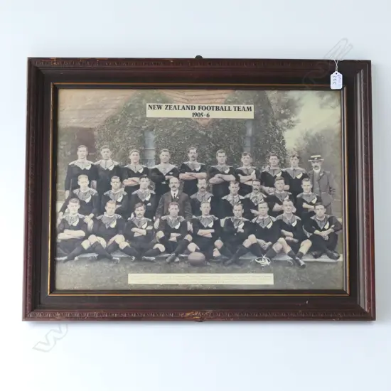 NEW ZEALAND FOOTBALL TEAM 1905-6 REPRODUCTION PHOTO 710 X 540MM