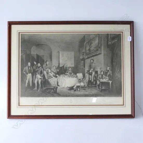 LARGE ANTIQUE ENGRAVING (PAINTED GRANT, ENGRAVED LEWIS) 'THE MELTON BREAKFAST' 