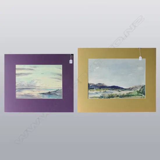 2 W/C LANDSCAPES; KEITH MONEY 1956 & HELEN SANDALL 1960 550 X 370MM IMAGE SIZE