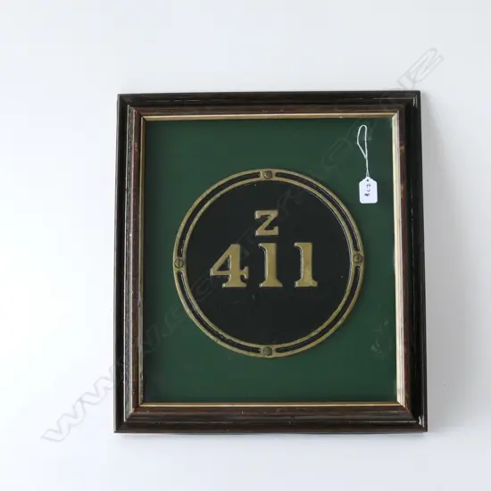 OLD RAILWAY (NZR?) ENGINE/CARRIAGE PLATE 'Z411'