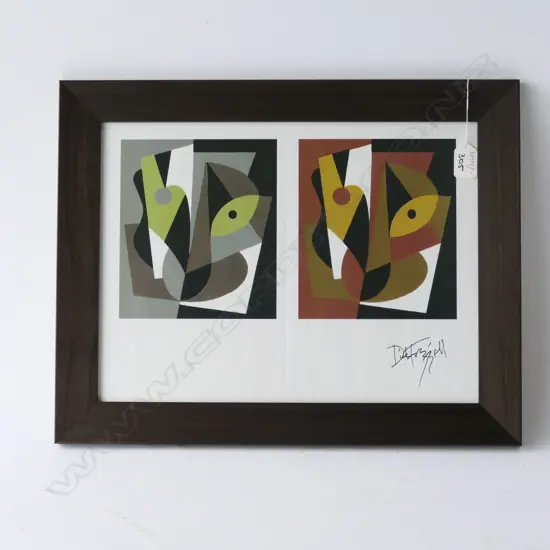 PHOTOLITHOGRAPH OF DICK FRIZZELL'S 1938 & 1943 TIKI PRINTS (PRINTED SIGNATURE)