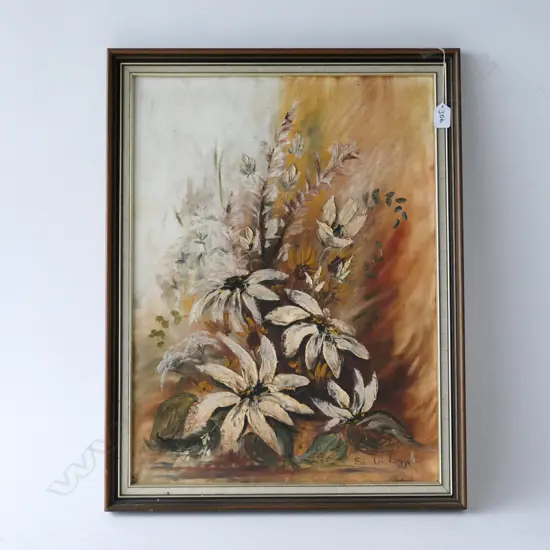 SANDRA LEGGET OIL ON BOARD STILL LIFE H 610 MM