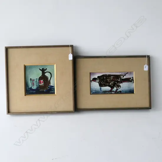 PR OLD DECORATIVE JAPANESE FRAMED TILES 395MM SQ