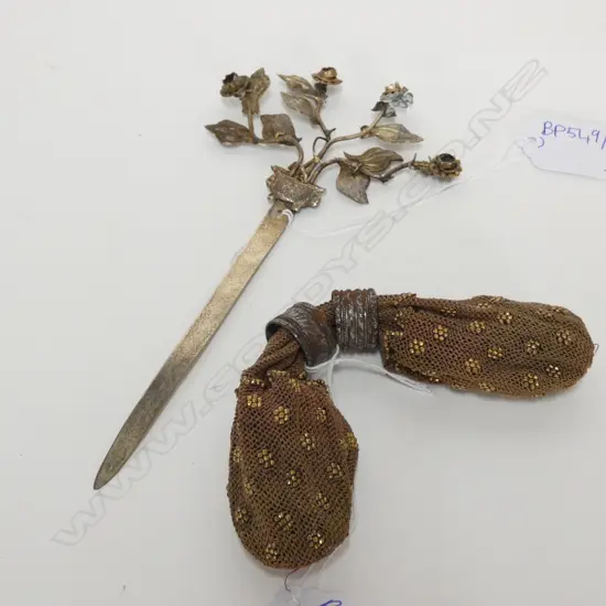 CHINESE HAIR PIN & OLD FRENCH MISERS PURSE