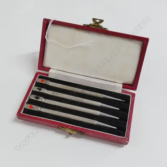 SET OF STERLING SILVER BRIDGE PENCILS IN BOX