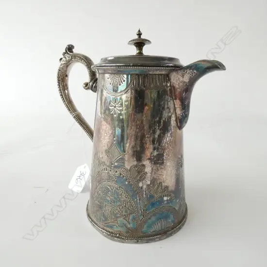 VICTORIAN SILVER PLATE HOT WATER POT